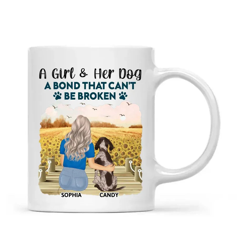 A Girl & Her Dog Personalized Ceramic Mug