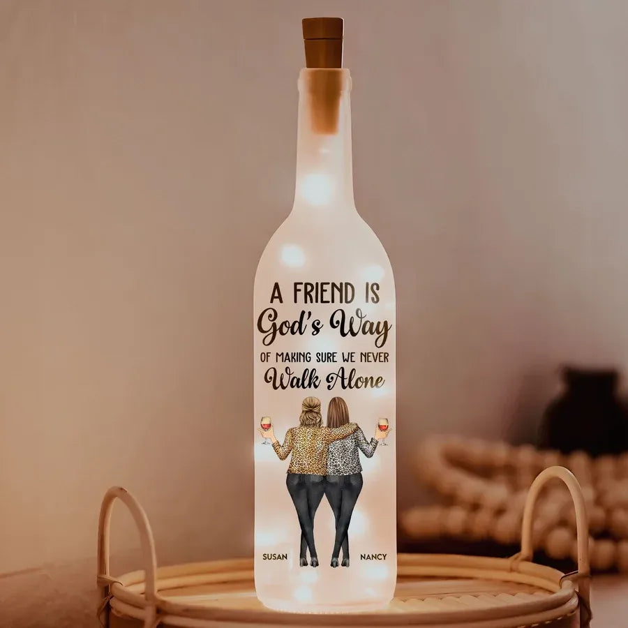 A Friend Is God’s Way Personalized Bottle Lamp