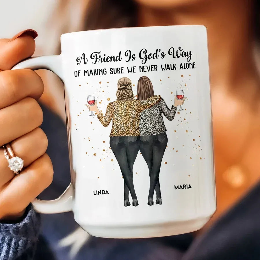 A Friend Is God’s Way Personalized Ceramic Mug