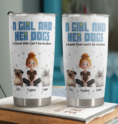 A Girl and Her Dog Personalized Insulated Travel Tumbler