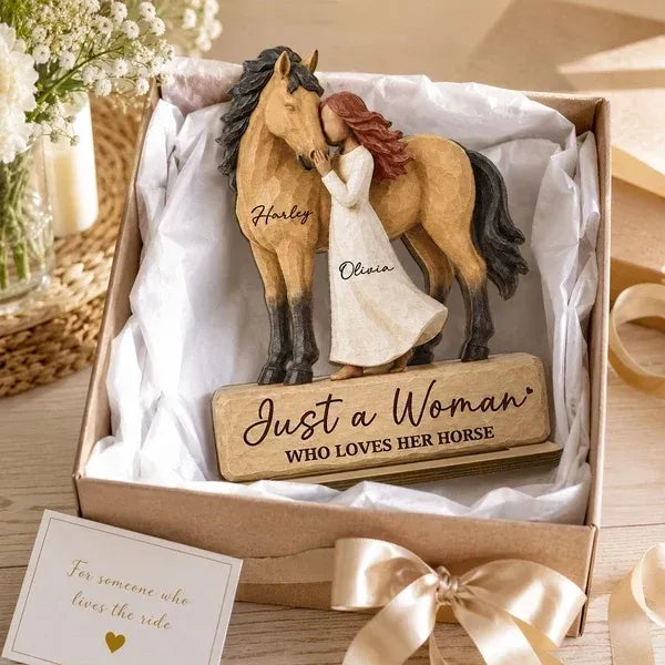 Just a Girl Who Loves Her Horse Personalized 2-Layer Wooden Plaque