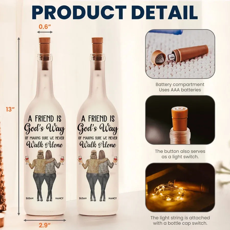 A Friend Is God’s Way Personalized Bottle Lamp