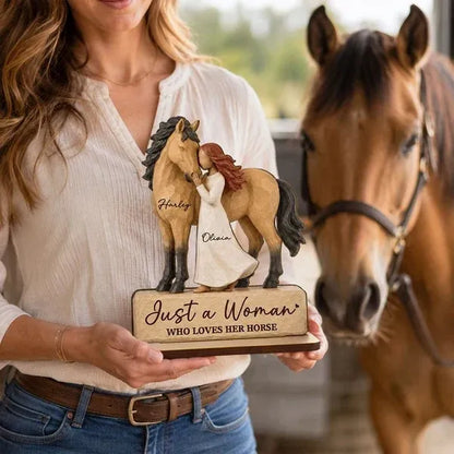 Just a Girl Who Loves Her Horse Personalized 2-Layer Wooden Plaque