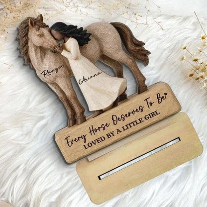 Just a Girl Who Loves Her Horse Personalized 2-Layer Wooden Plaque