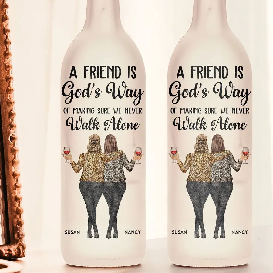 A Friend Is God’s Way Personalized Bottle Lamp