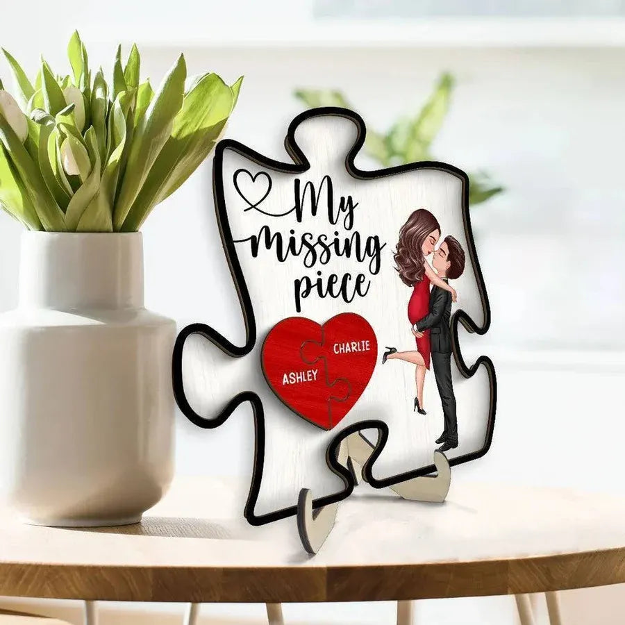 My Missing Piece Personalized Puzzle Heart 2-Layer Ornament