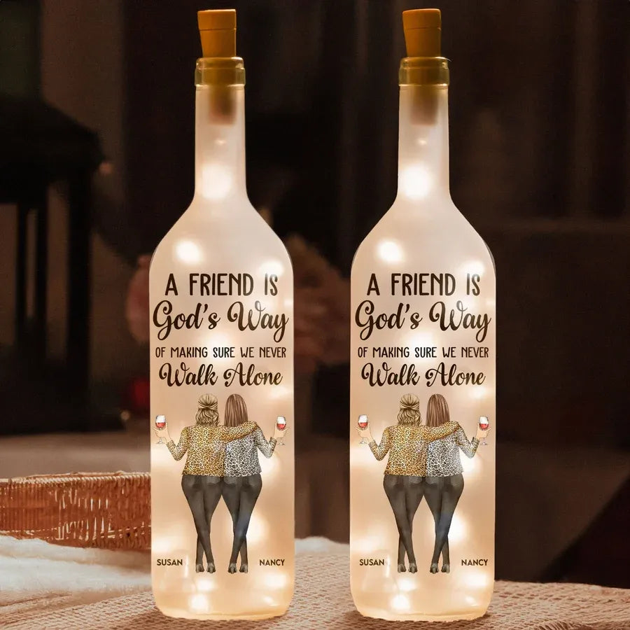 A Friend Is God’s Way Personalized Bottle Lamp