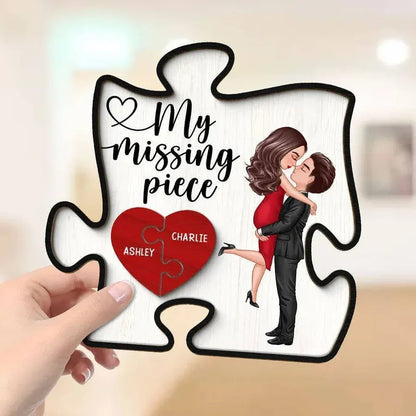 My Missing Piece Personalized Puzzle Heart 2-Layer Ornament
