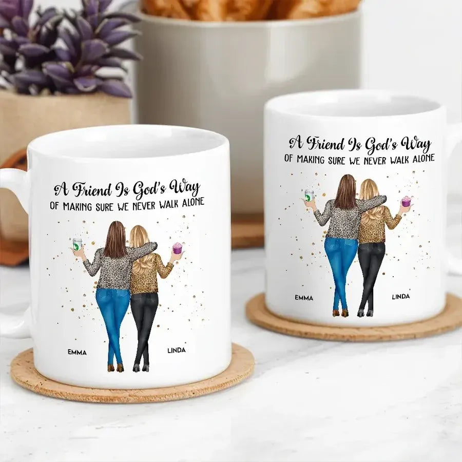 A Friend Is God’s Way Personalized Ceramic Mug