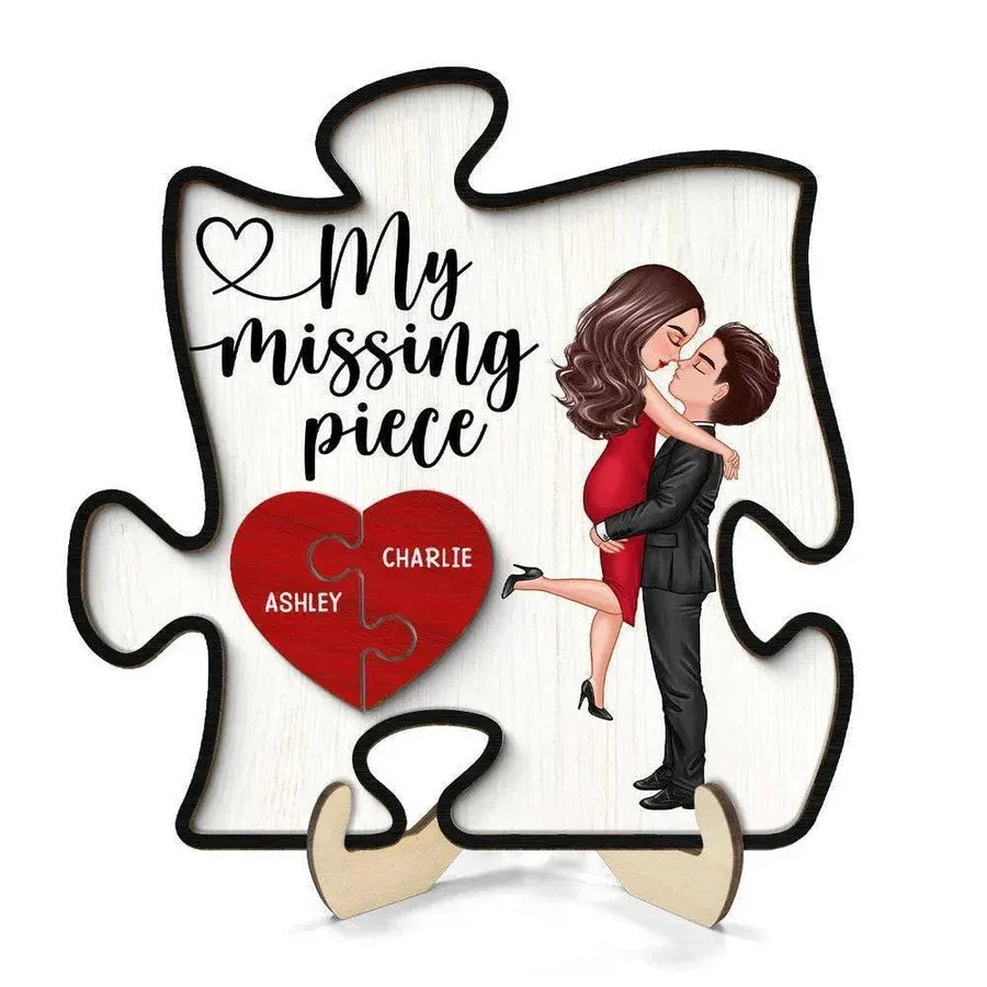 My Missing Piece Personalized Puzzle Heart 2-Layer Ornament