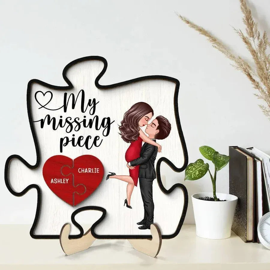 My Missing Piece Personalized Puzzle Heart 2-Layer Ornament
