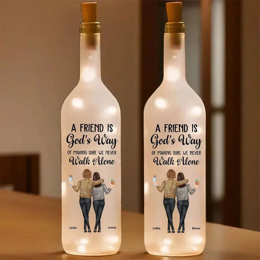 A Friend Is God’s Way Personalized Bottle Lamp