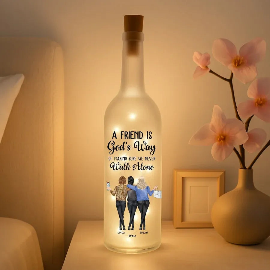 A Friend Is God’s Way Personalized Bottle Lamp