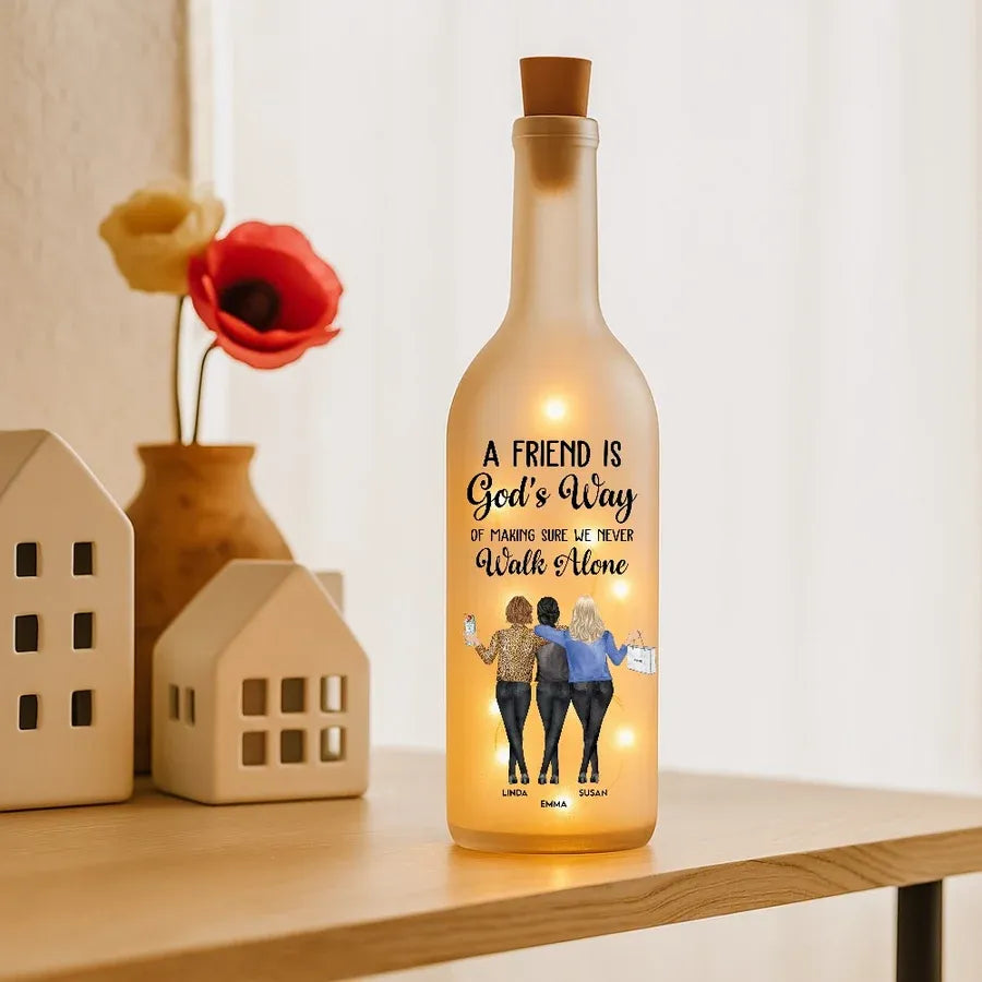 A Friend Is God’s Way Personalized Bottle Lamp