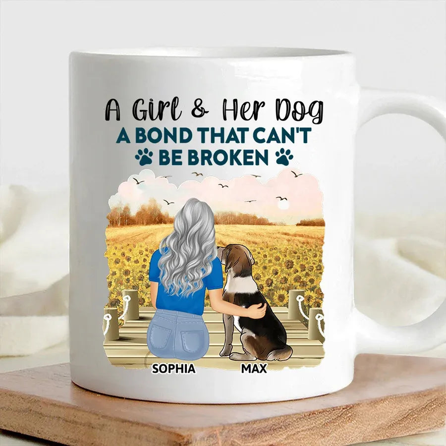 A Girl & Her Dog Personalized Ceramic Mug