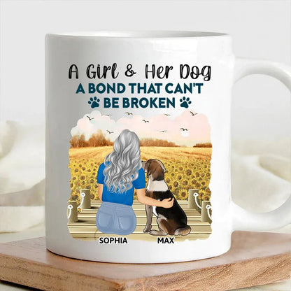 A Girl & Her Dog Personalized Ceramic Mug