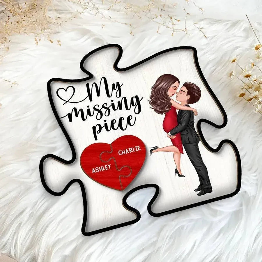 My Missing Piece Personalized Puzzle Heart 2-Layer Ornament